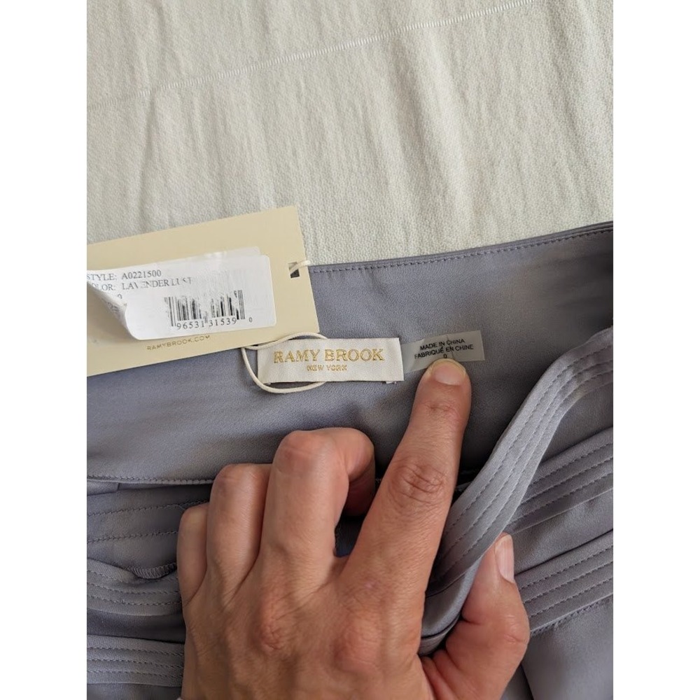 Ramy Brook New York‎ Lavender Lush Size 0 Pleated Wide Leg Trousers Pants - Picture 7 of 13